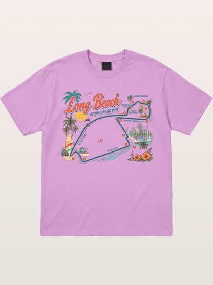 Long Beach Circuit Track Map Graphic Gildan T-shirt