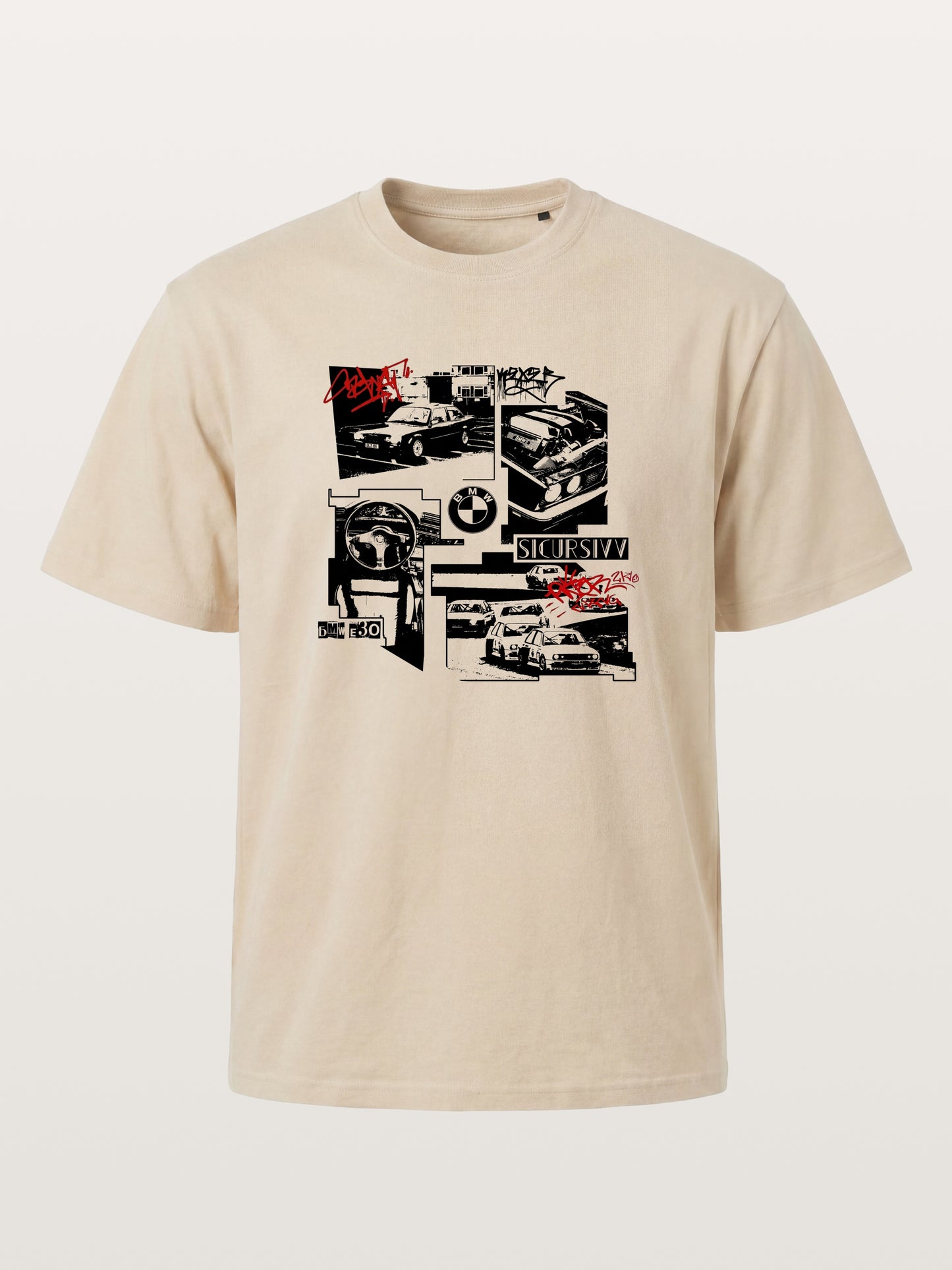 BMW E30 Collage Graffiti Art Gildan T-shirt