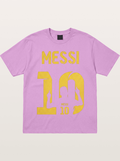Messi No.10 Gold Silhouette Gildan T-shirt