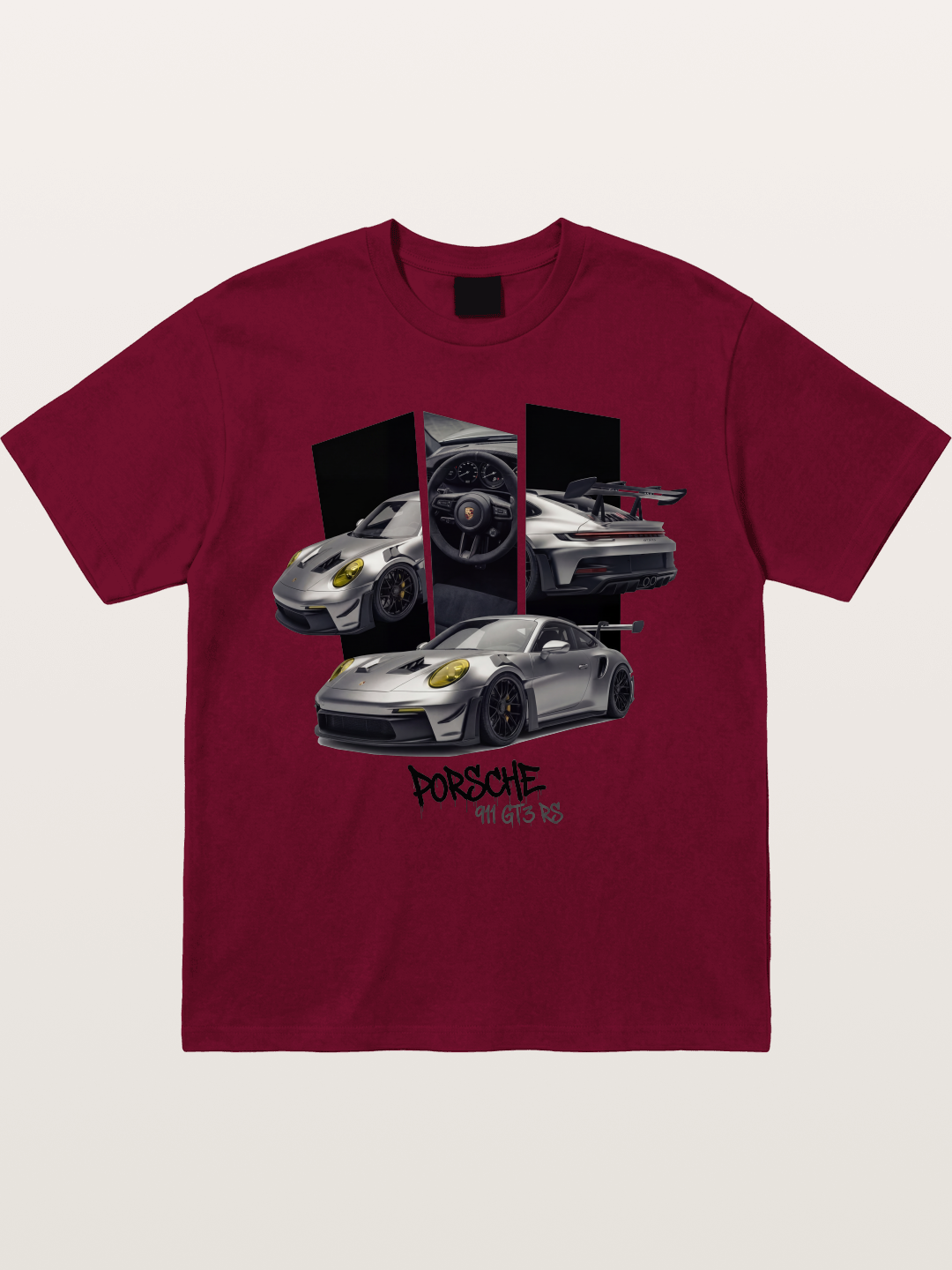 Porsche 911 GT3 RS Split View Montage Gildan T-shirt