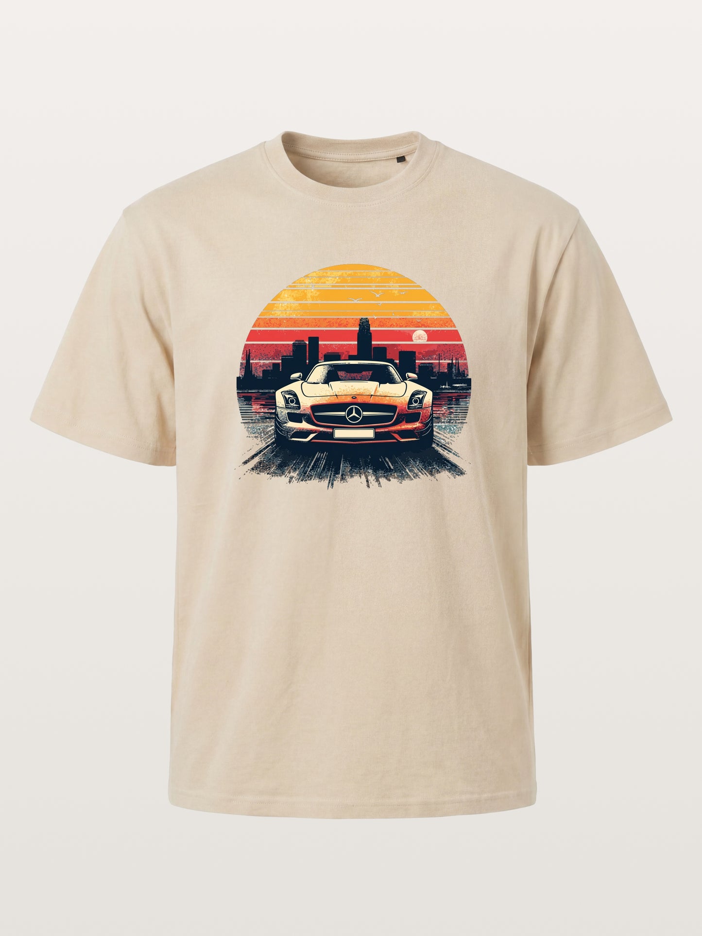 AMG Sport Car Retro Sunset Cityscape Gildan T-shirt