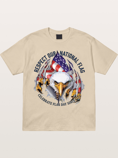 Ripped Flag Eagle Patriotic Print Gildan T-shirt