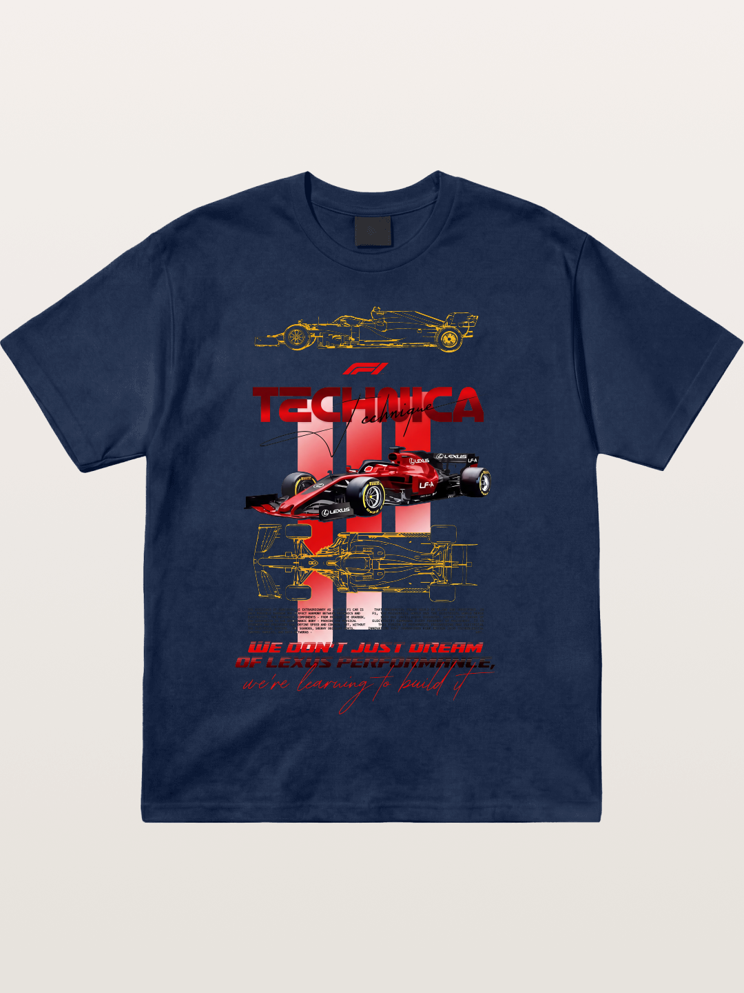 Red F1 Lexus Tech Racing Card Cotton T-shirt