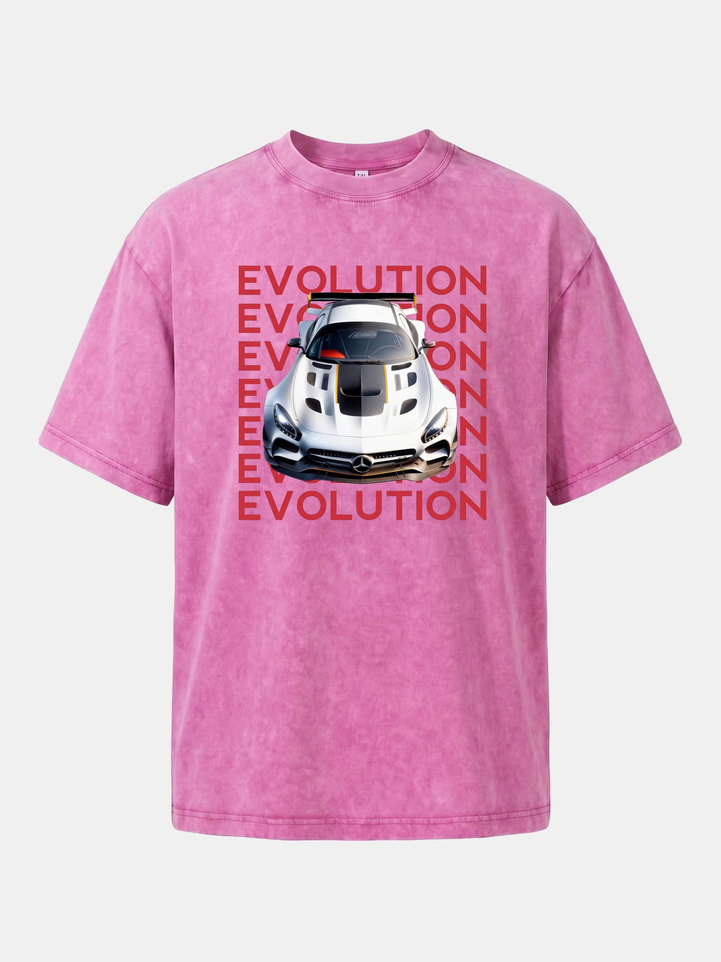 AMG GT Race Car Evolution Repeat Text Washed T-shirt