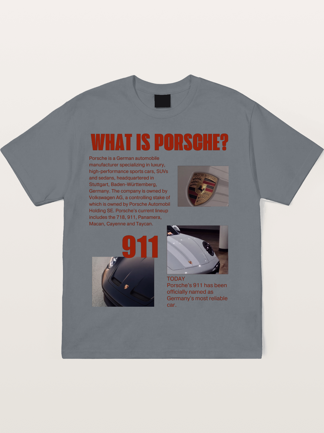 Porsche 911 Information Layout Cotton T-shirt