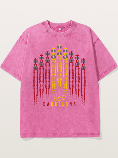 Barcelona GP Racing Column Streaks Washed T-shirt