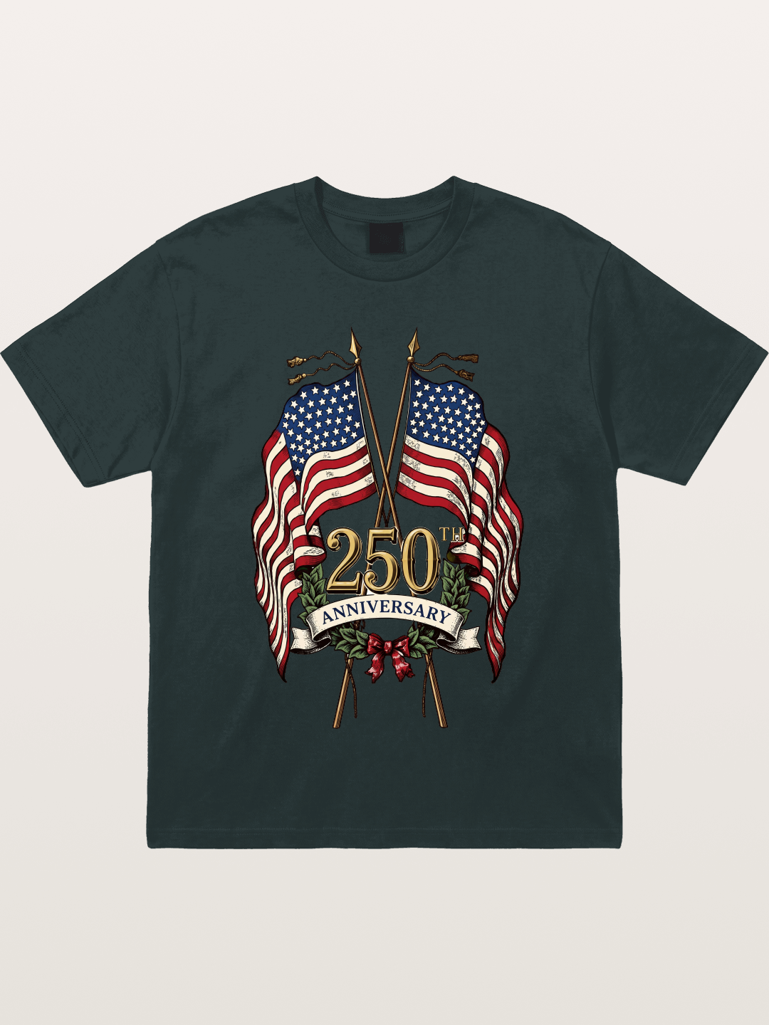US Flags Anniversary Poster Gildan T-shirt