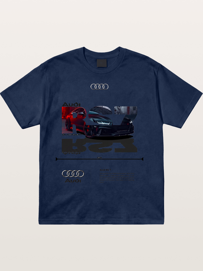 Audi RS7 Typography Collage Cotton T-shirt
