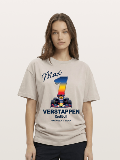 Max Verstappen Red Bull 1 Print Cotton T-shirt