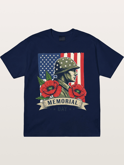 Memorial Day Poppy Soldier Art Gildan T-shirt