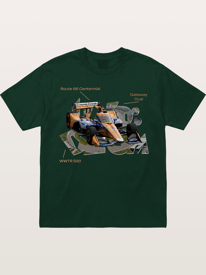 Orange IndyCar Route66 Art Gildan T-shirt