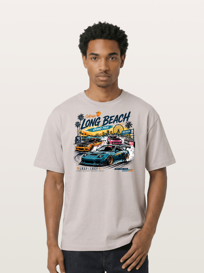 Long Beach Drift Racing Art Cotton T-shirt