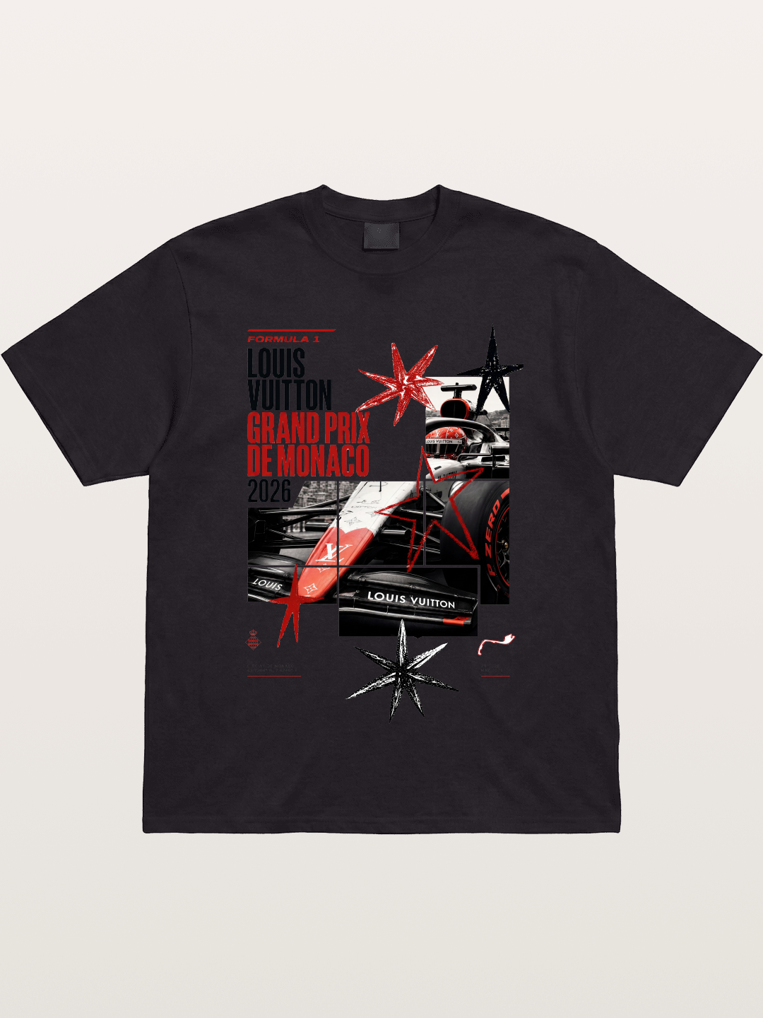 LV Monaco F1 Collage Art Gildan T-shirt