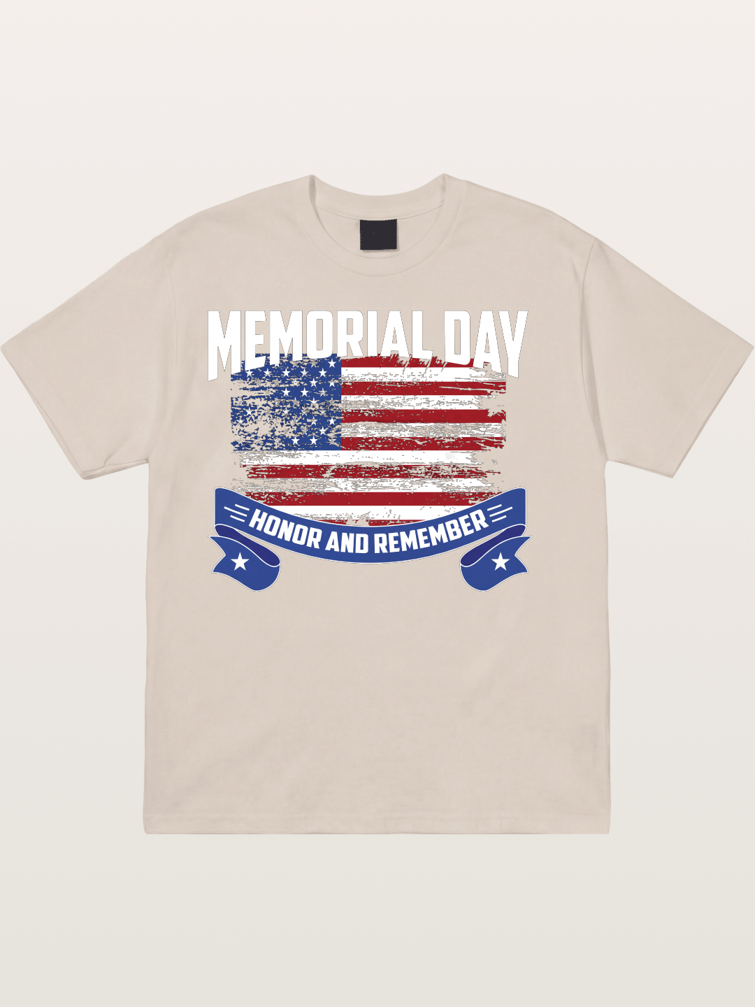 Honor and Remember Memorial Day Flag Cotton T-shirt