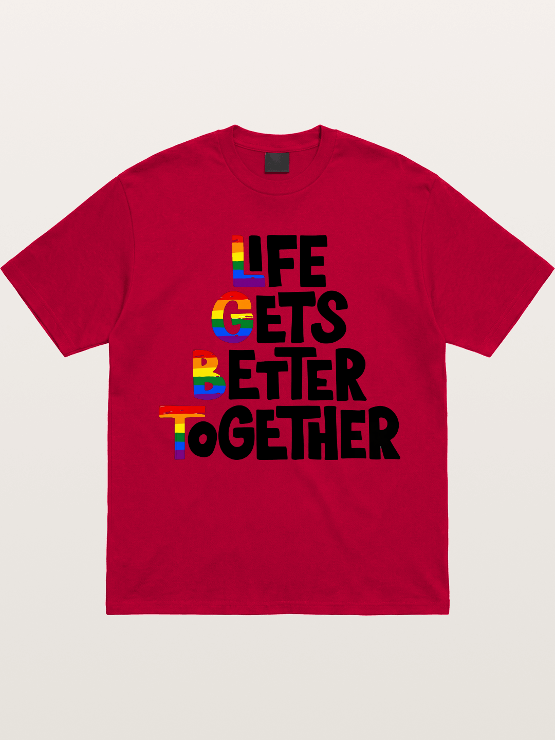 Together Pride Rainbow Quote Art Gildan T-shirt