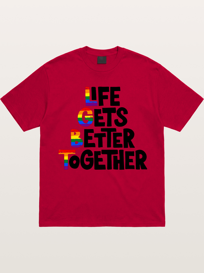 Together Pride Rainbow Quote Art Gildan T-shirt