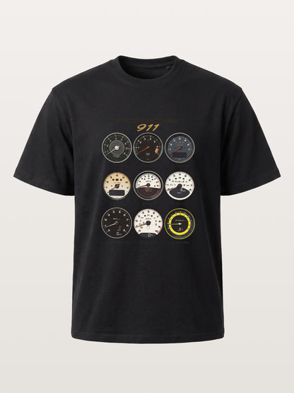 Porsche 911 Cluster Vintage Gauge Set Gildan T-shirt