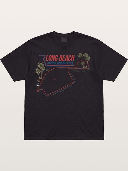 Long Beach Race Track Art Cotton T-shirt