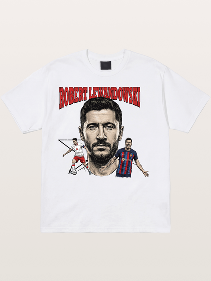 Robert Lewandowski Football Art Cotton T-shirt