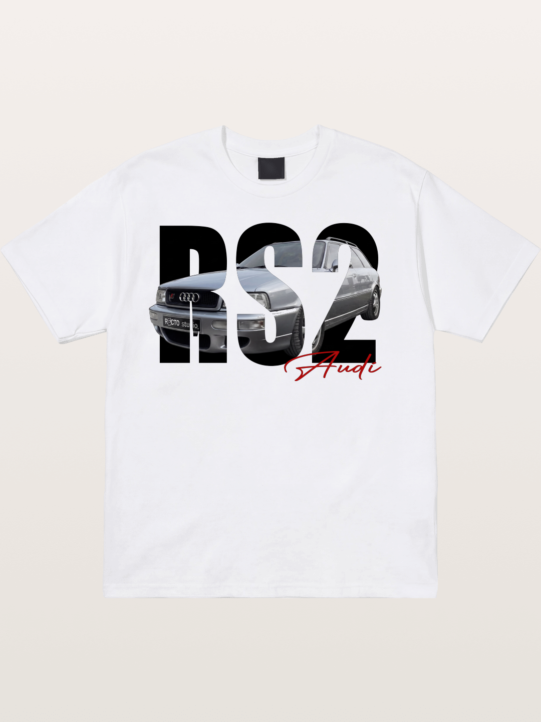 Audi RS2 Car Silhouette Cotton T-shirt