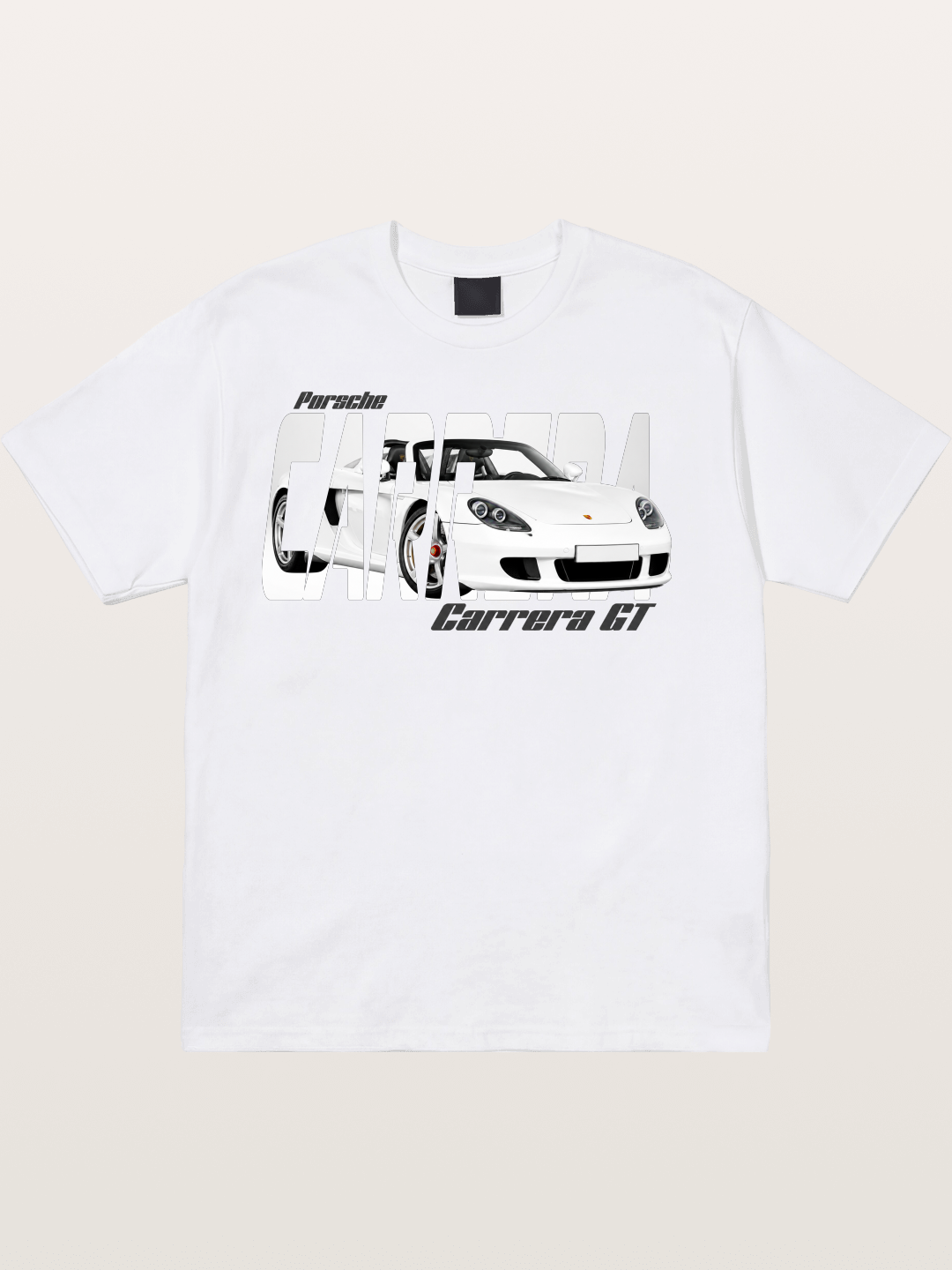 Porsche Carrera GT White Sticker Cotton T-shirt