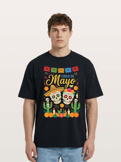 Cinco de Mayo Sugar Skull Fiesta Cotton T-shirt