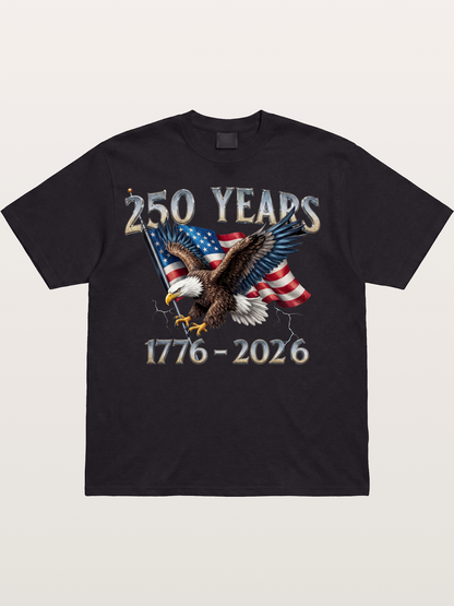 American Eagle 250th Anniversary Flag Cotton T-shirt