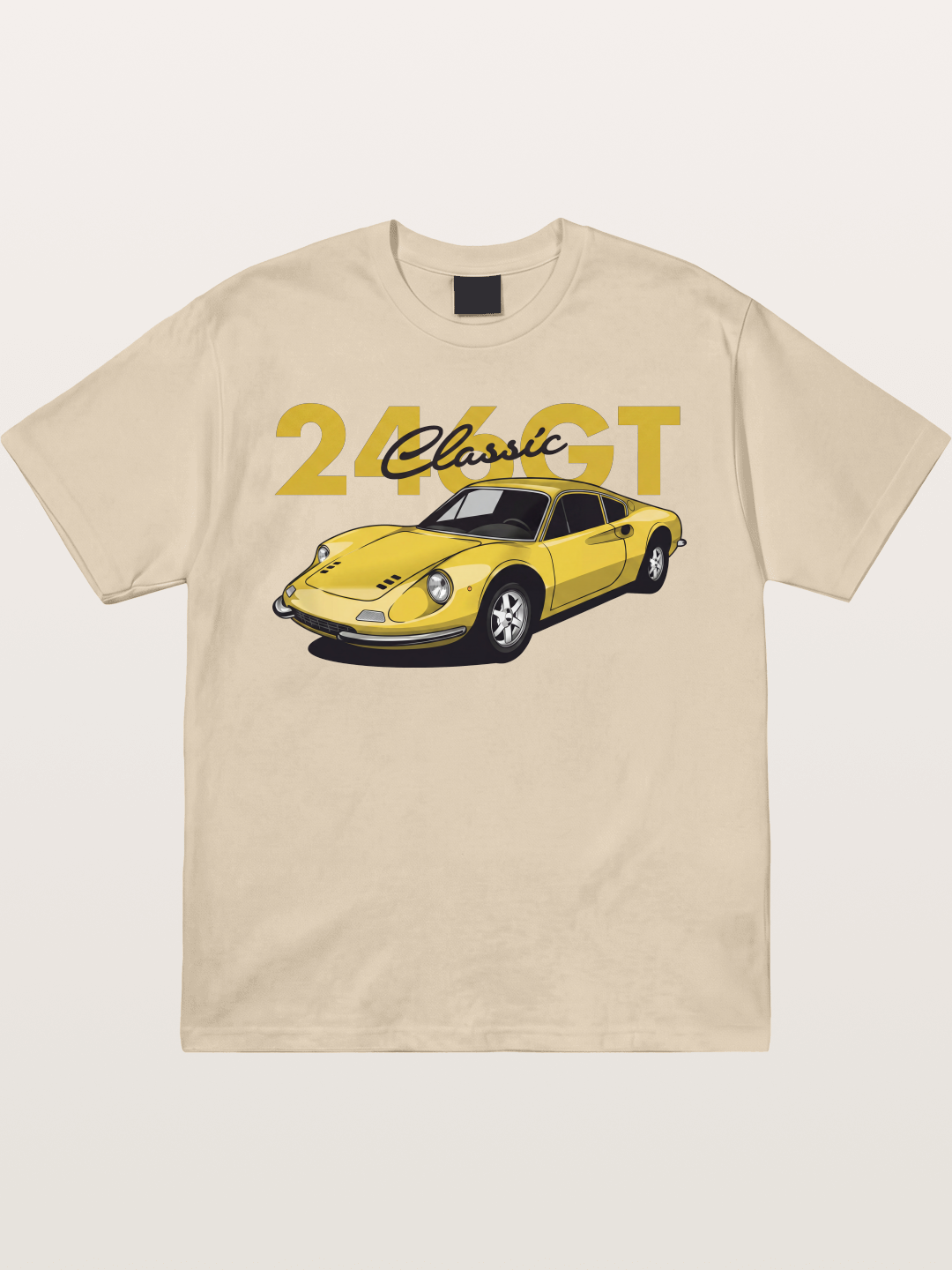 Ferrari 246 GT Classic Yellow Gildan T-shirt
