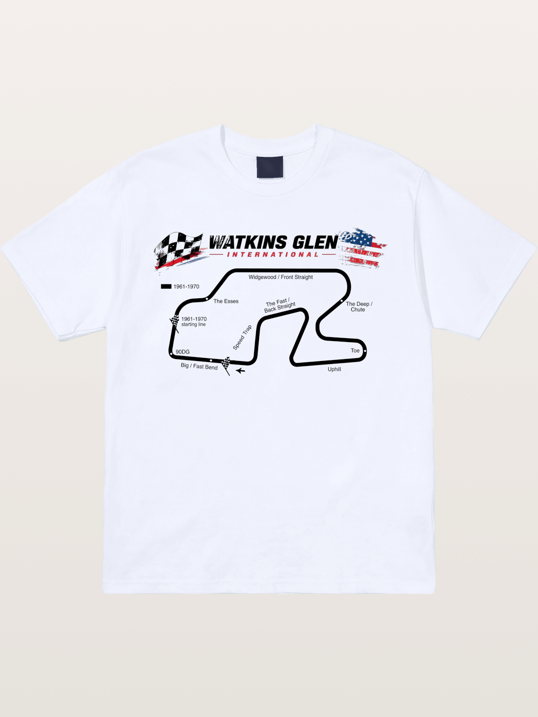 Watkins Glen Road Course Map Art Gildan T-shirt
