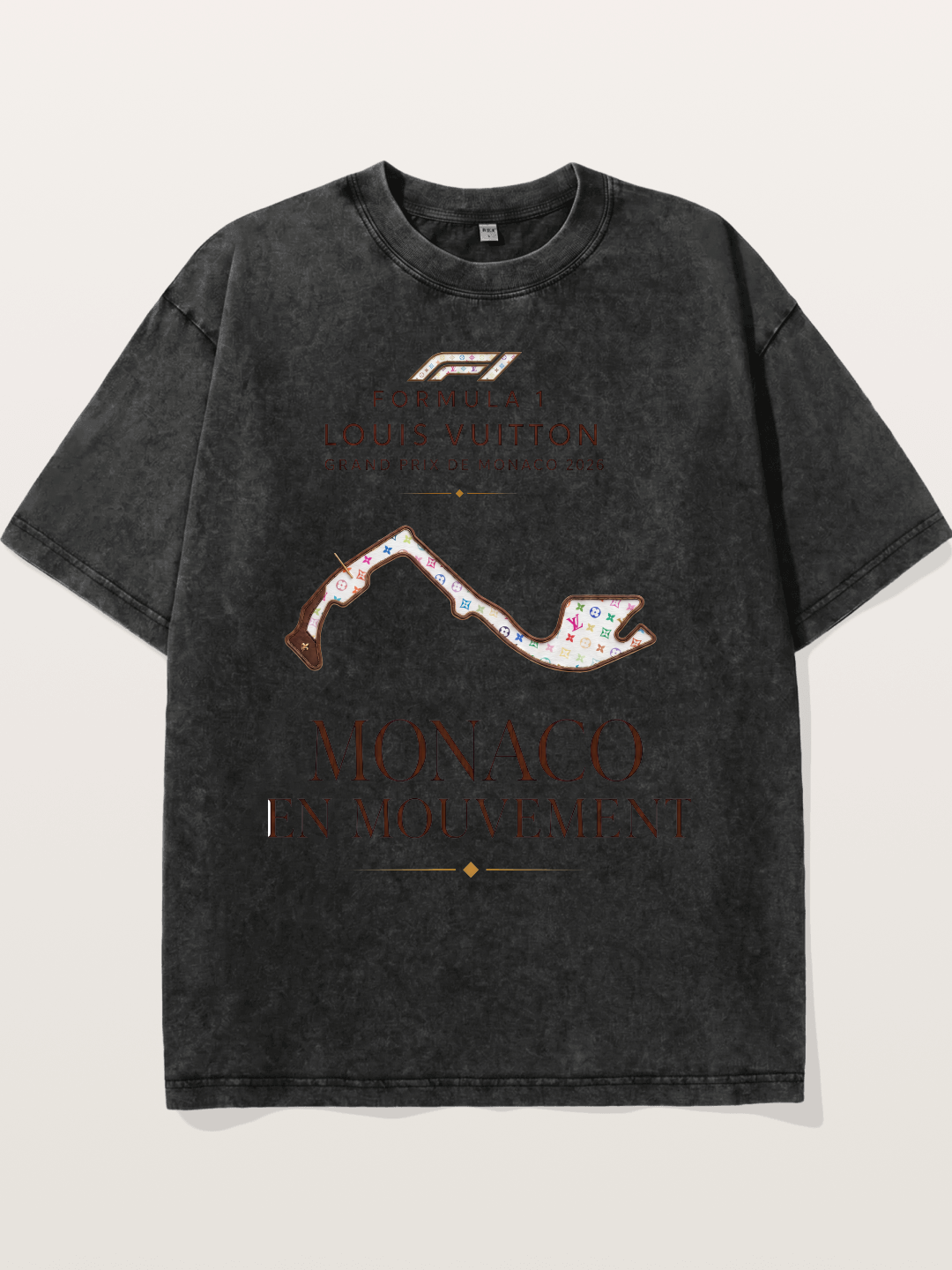 LV x F1 Monaco Track Art Washed T-shirt