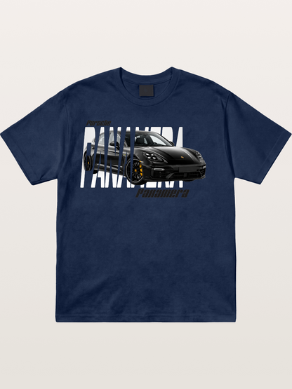 Porsche Panamera Typography Print Cotton T-shirt