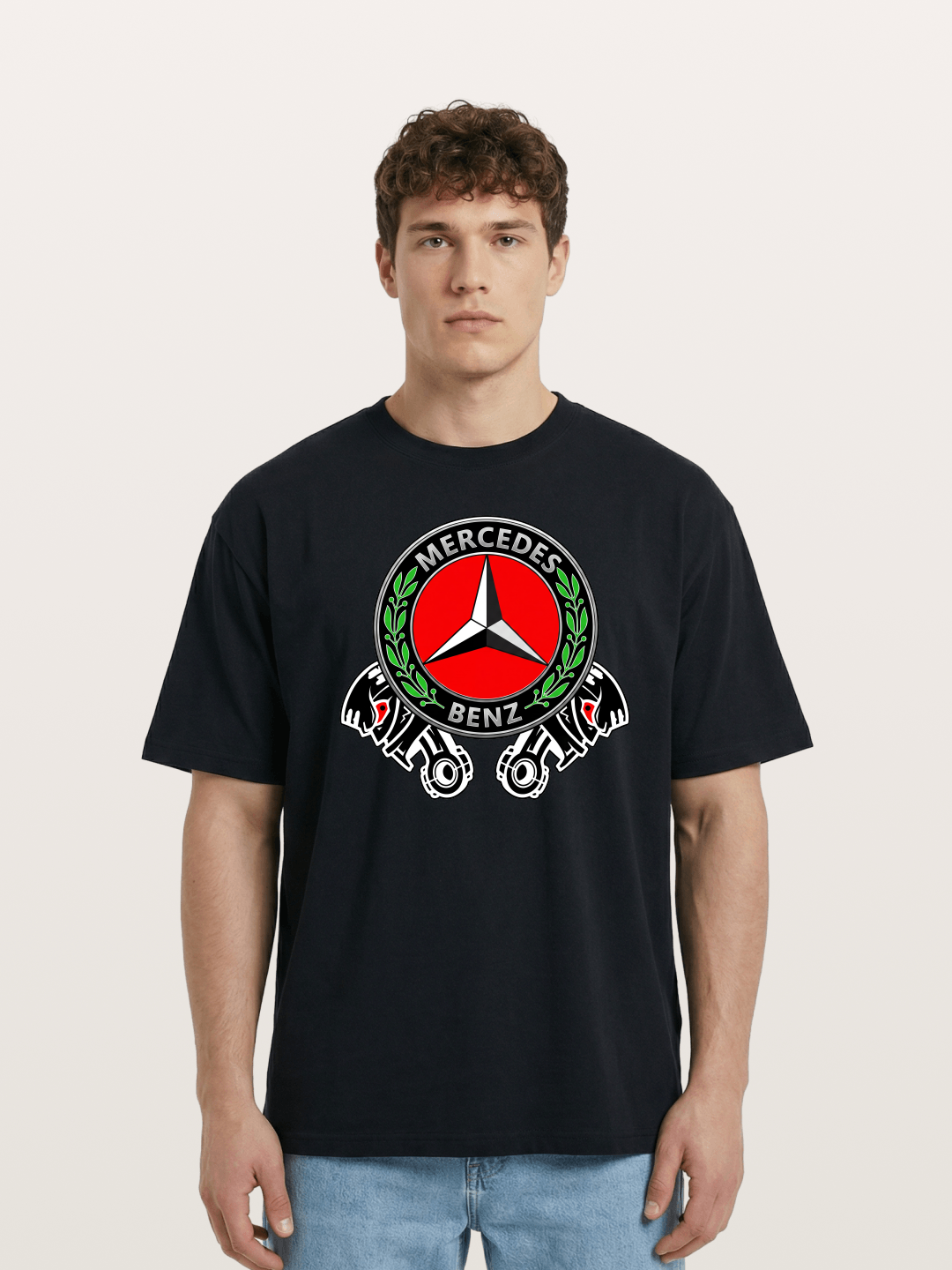 Mercedes-Benz Piston Logo Art Cotton T-shirt