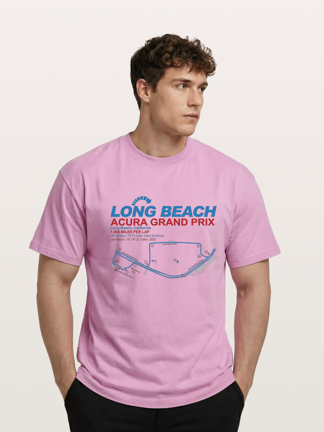 Long Beach Grand Prix Map Gildan T-shirt