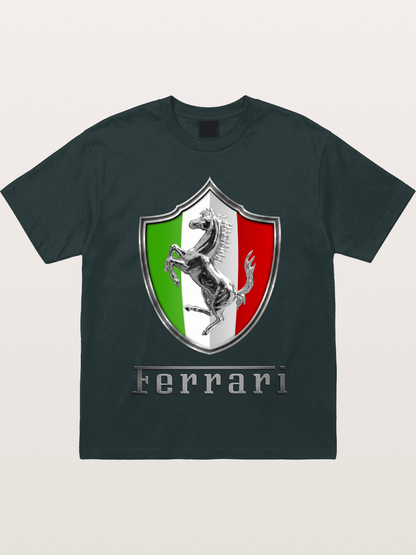Ferrari Italian Flag Crest Gildan T-shirt