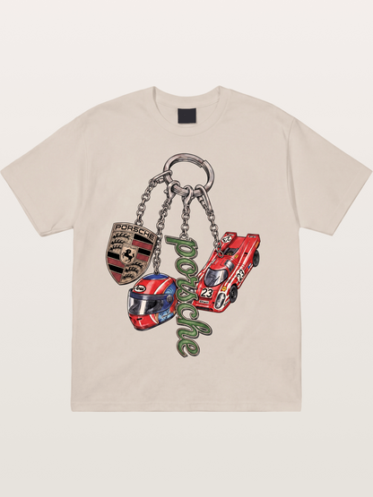 Porsche Vintage Race Charm Combo Cotton T-shirt