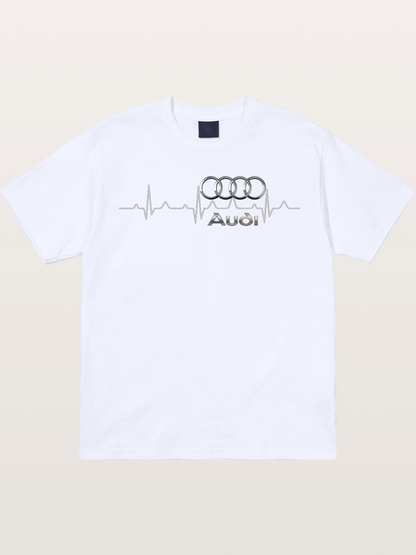 Audi Heartbeat Four Rings Gildan T-shirt