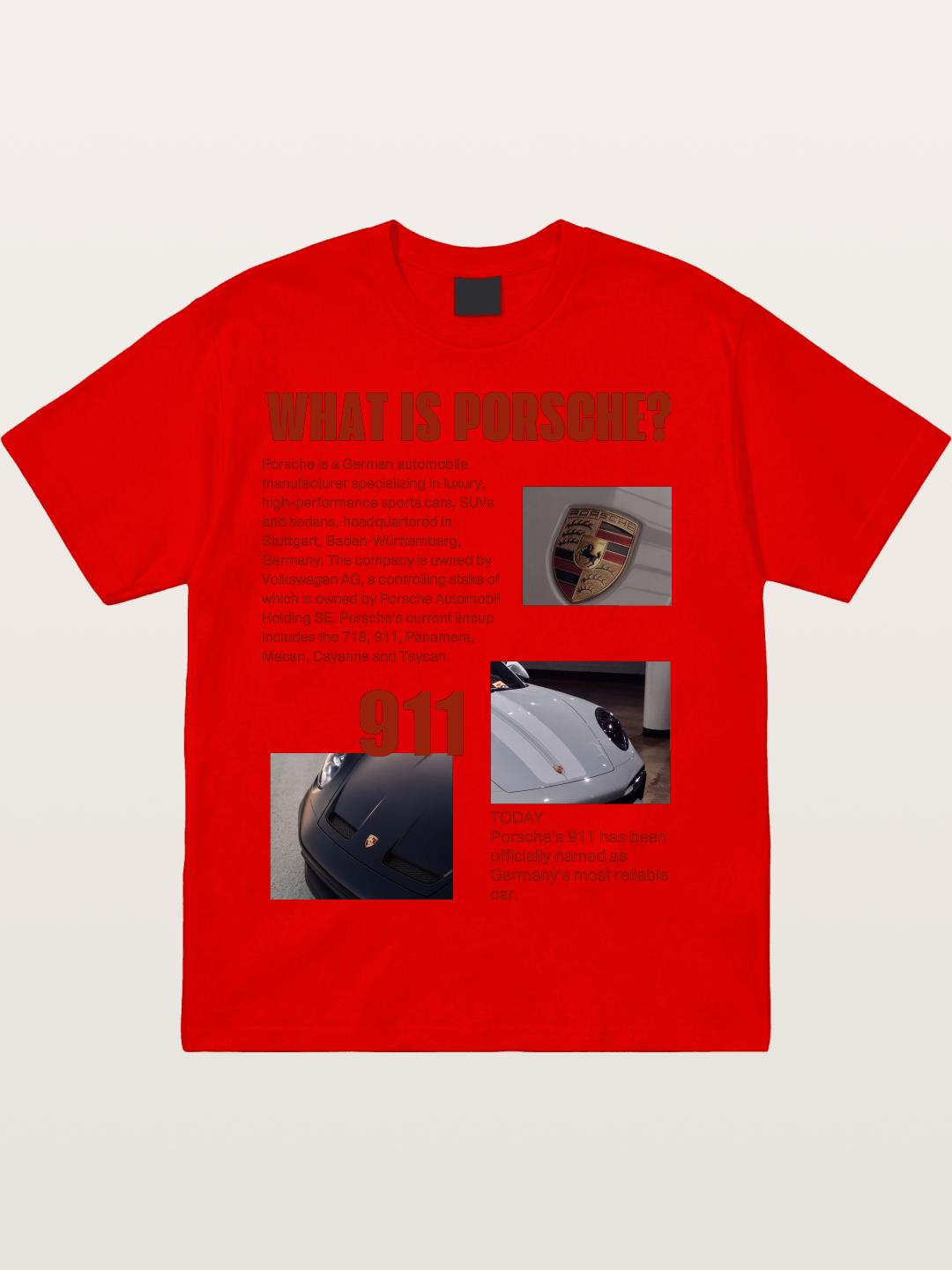 Porsche 911 Information Layout Cotton T-shirt