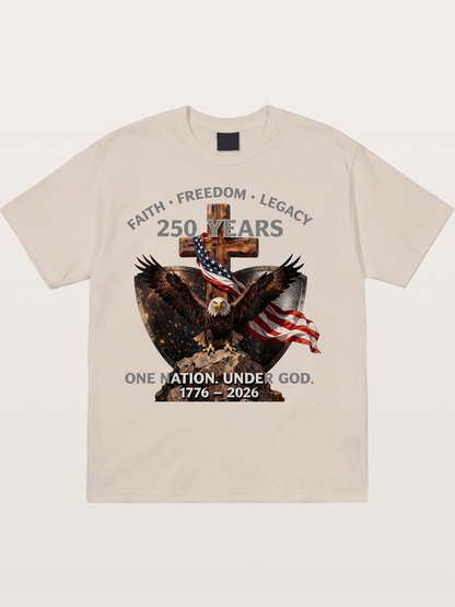American Eagle Cross Faith Freedom Cotton T-shirt