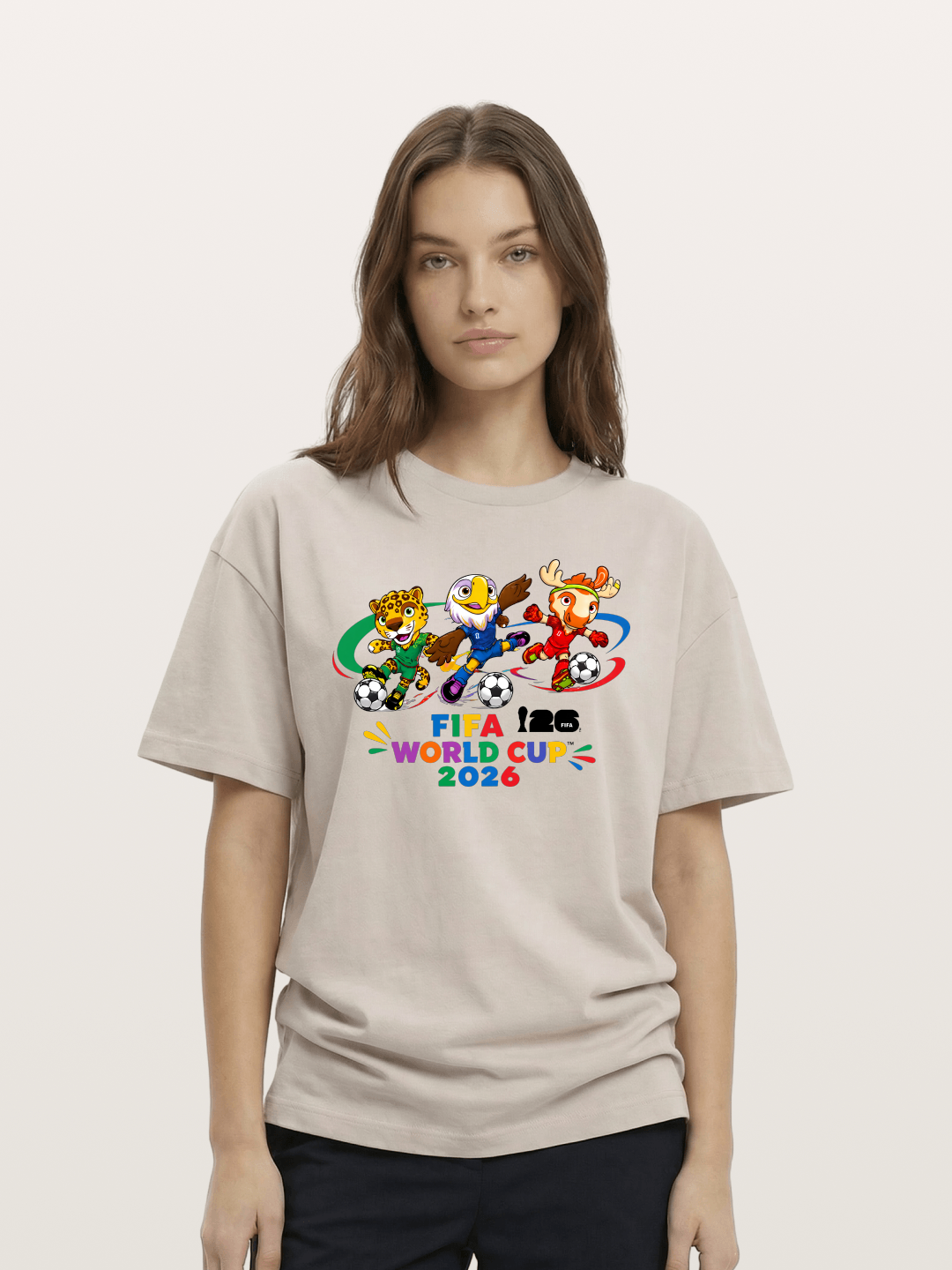 2026 World Cup Mascots Art Cotton T-shirt