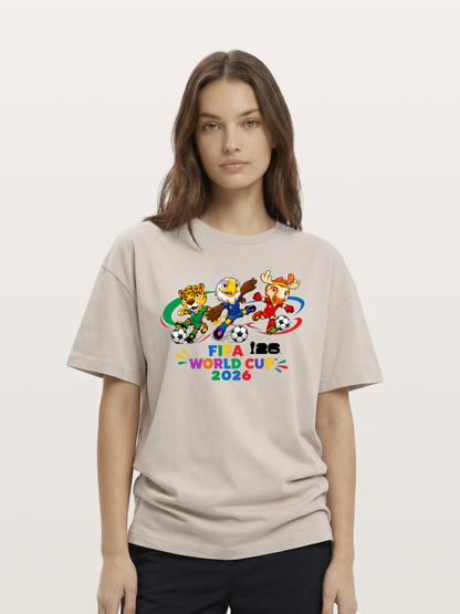 2026 World Cup Mascots Art Cotton T-shirt