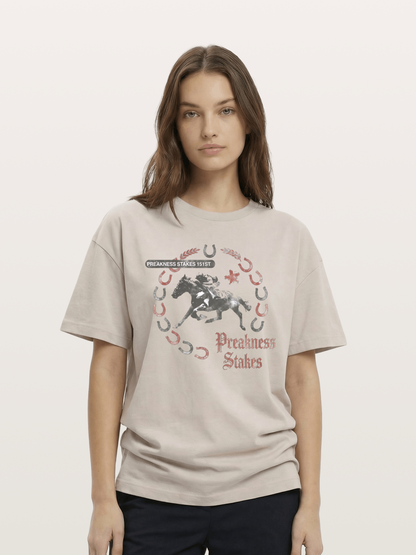 Preakness Stakes Horseshoe Art Cotton T-shirt