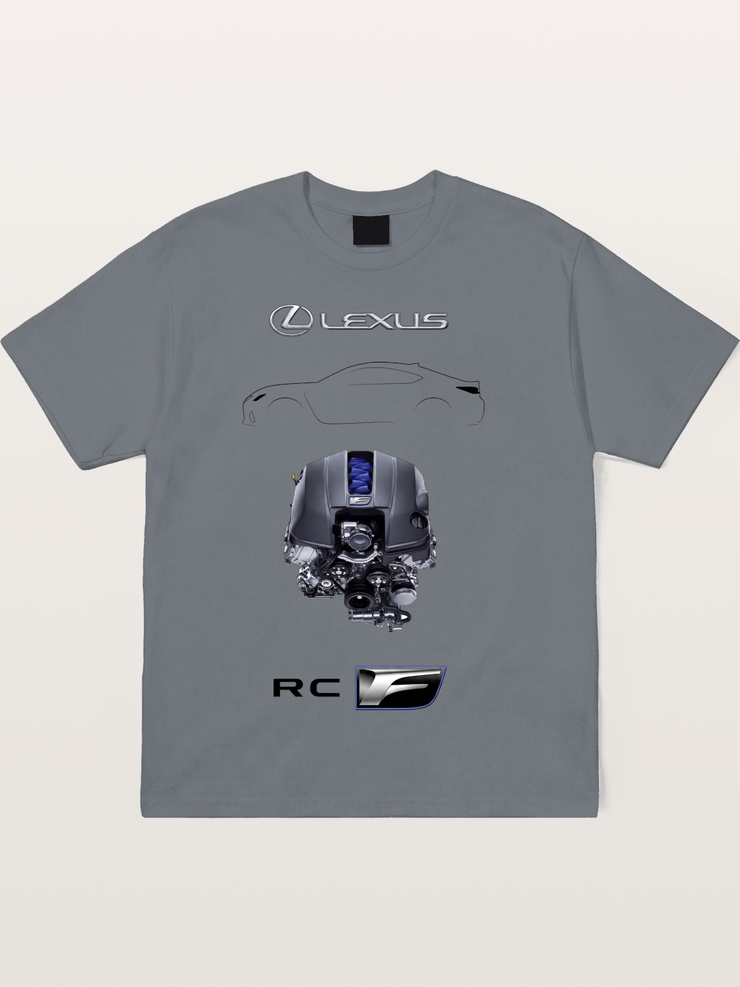 RC F Engine Outline Poster Cotton T-shirt