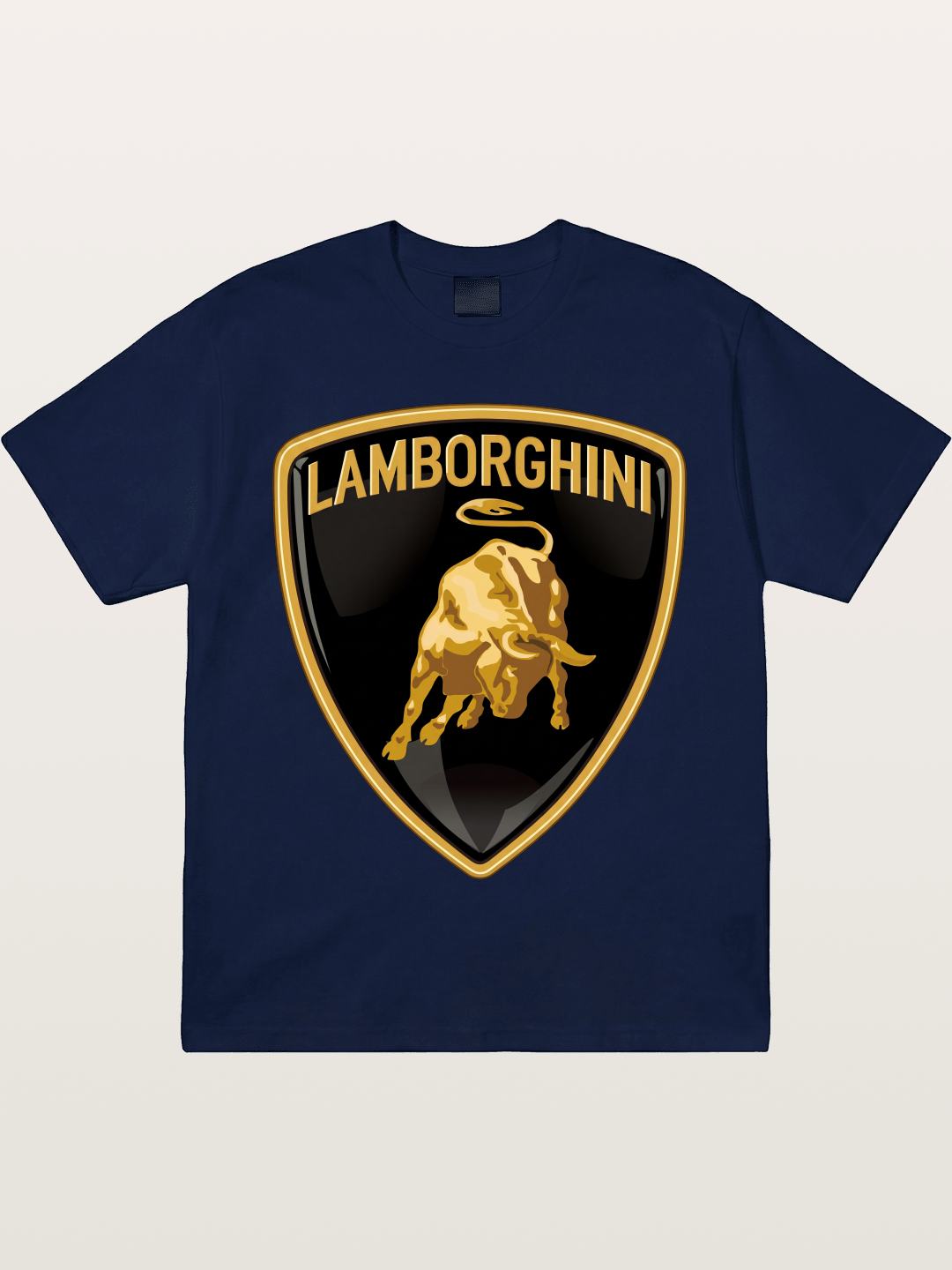 Lamborghini Gold Bull Shield Emblem Gildan T-shirt