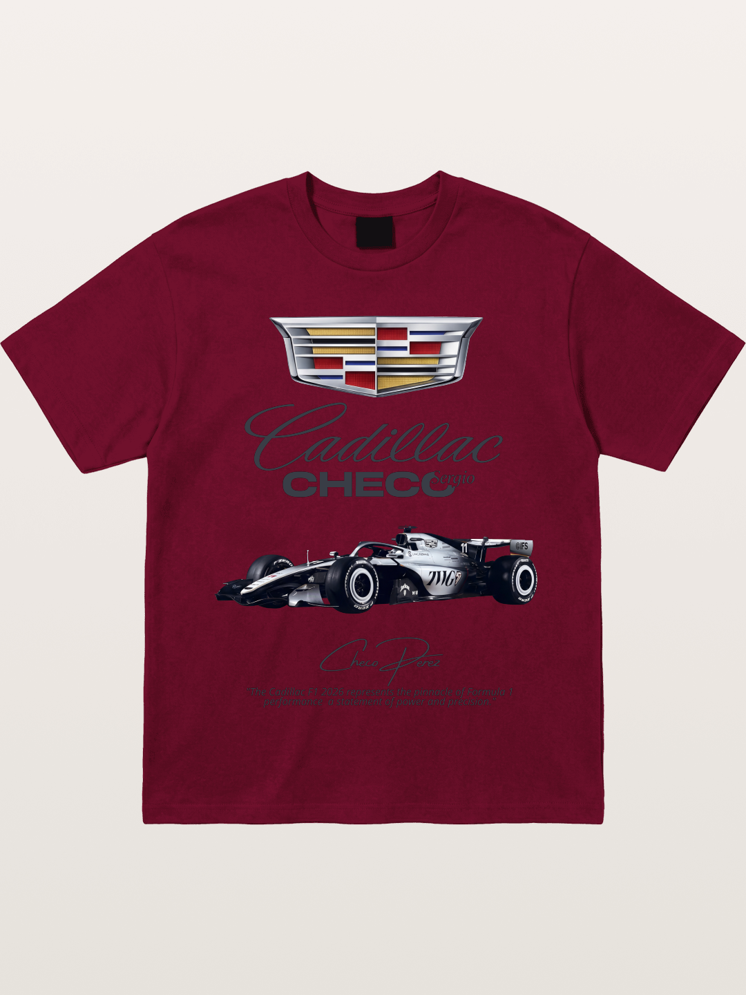 Checo Perez Cadillac F1 Print Gildan T-shirt