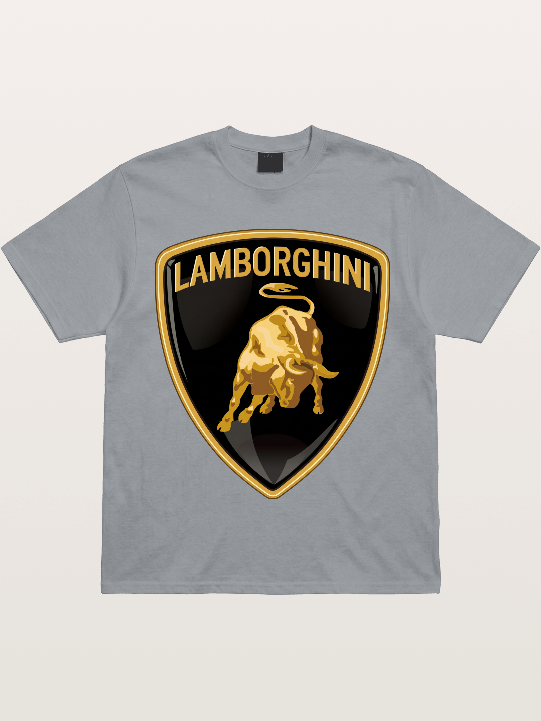 Lamborghini Gold Bull Shield Emblem Gildan T-shirt