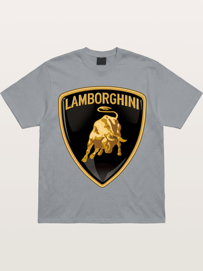 Lamborghini Gold Bull Shield Emblem Gildan T-shirt