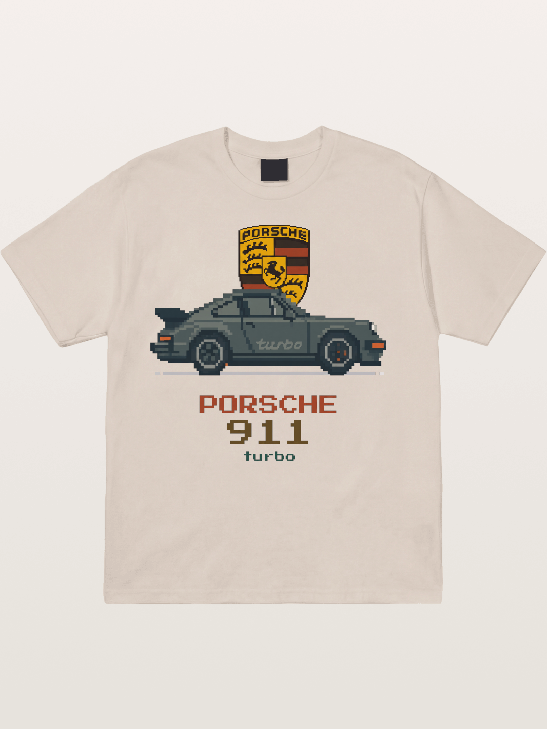 Porsche 911 Turbo Pixel Art Cotton T-shirt