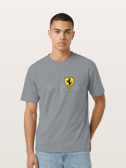Ferrari Heartbeat ECG Line Design Gildan T-shirt