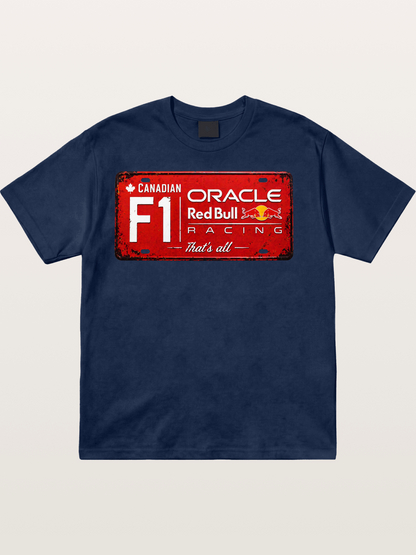 Red Bull F1 Vintage License Plate Cotton T-shirt