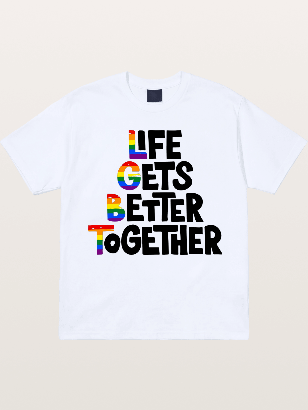 Together Pride Rainbow Quote Art Gildan T-shirt